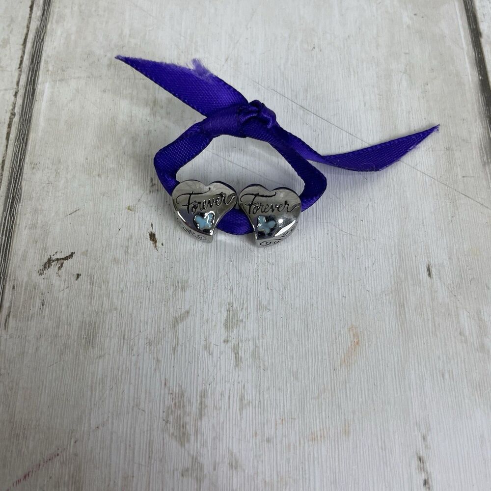 Hallmark Connections Bead Charm Sisters Forever Set Of 2 Stainless Steel NWOT